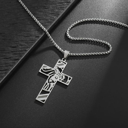 Collar cruz rostro